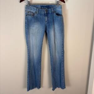DKNY Wide Leg Low Rise Jeans Vintage Y2K 2000s Streetwear Women's Studs Size 29